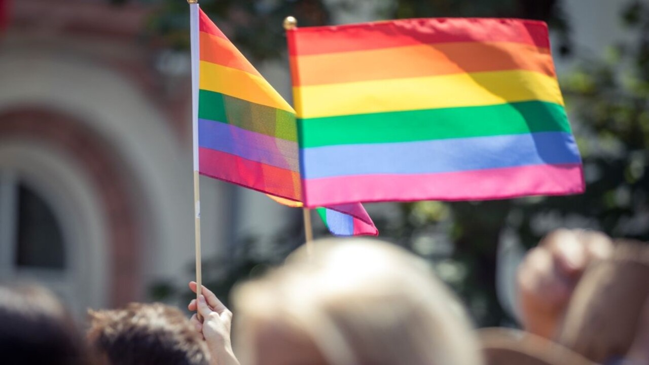 LGBTI pochod pride bratislava vlajka homosexuáli 1140px (SITA/Diana Černáková)